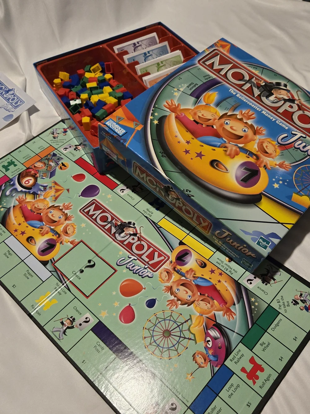 Monopoly Junior Rollercoaster Money Board Game  2001 * Family Edition Complete